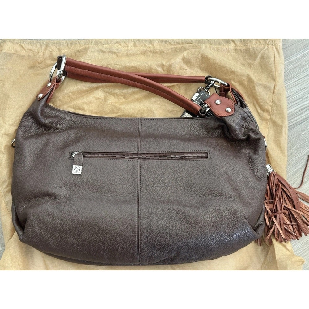 B Collective By Buxton, Medium Peoples Leather Shoulder Bag, Brown, NWT